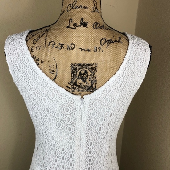 Cato White Sleeveless Eyelet Wedding Dress NWT 10 - Picture 5 of 5